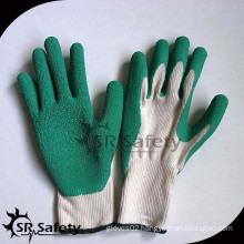 SRSAFETY knitted Polycotton Liner latex coated gloves/dark green latex gloves